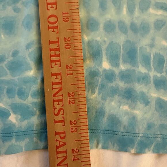 Lands' End Swim Shirt Rash Guard Top Women’s Large Blue & White Beach Cover Up - Picture 11 of 12